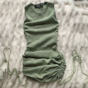 FINAL SALE ruched knit mini dress